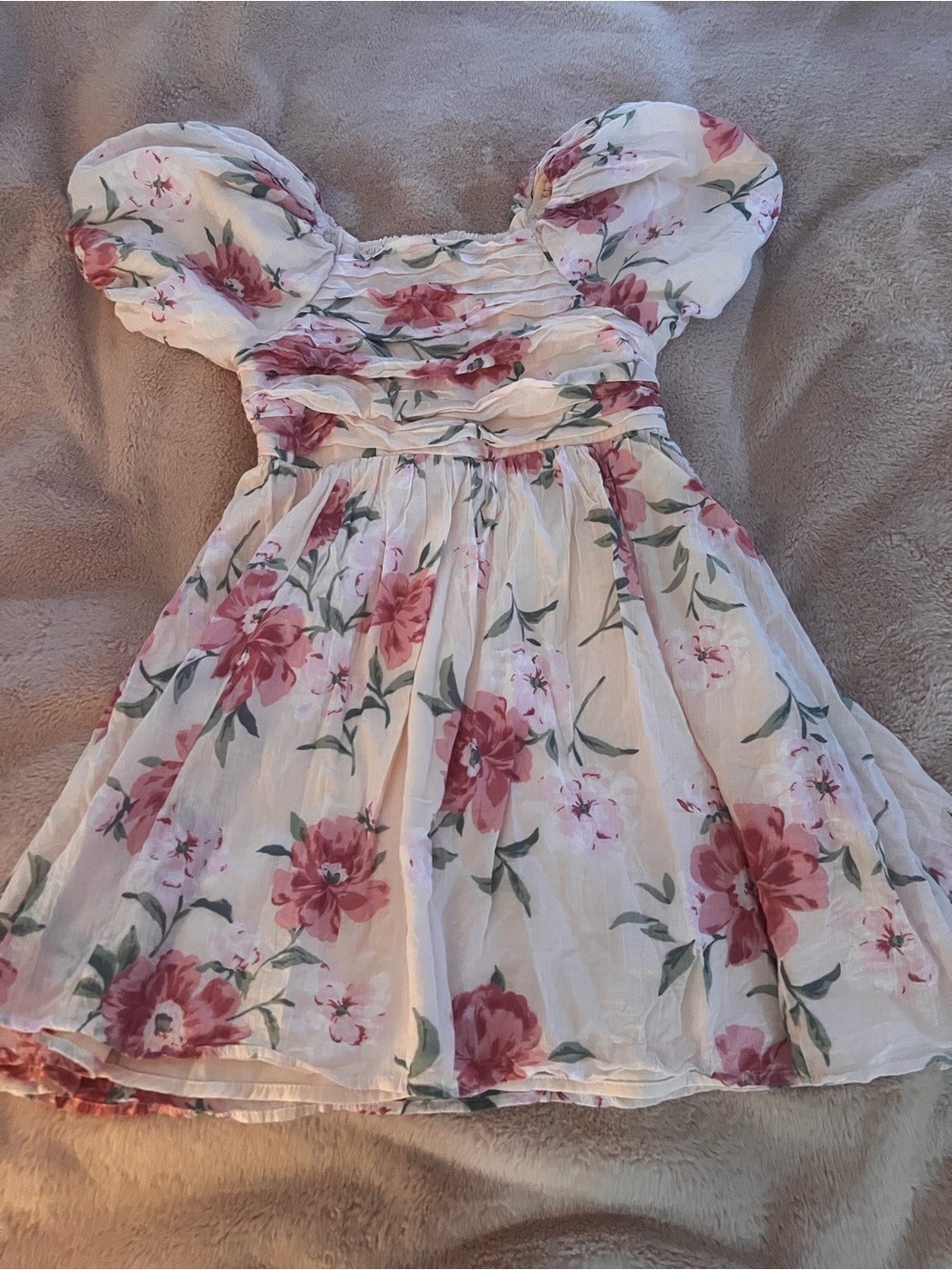 Abercrombie Kids Floral Puff Sleeve Dress Size 9/10